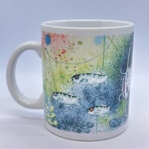 Chaleur Catfish Ceramic Mug By Jeff Chuang with Colorful Fish Design Cabincore